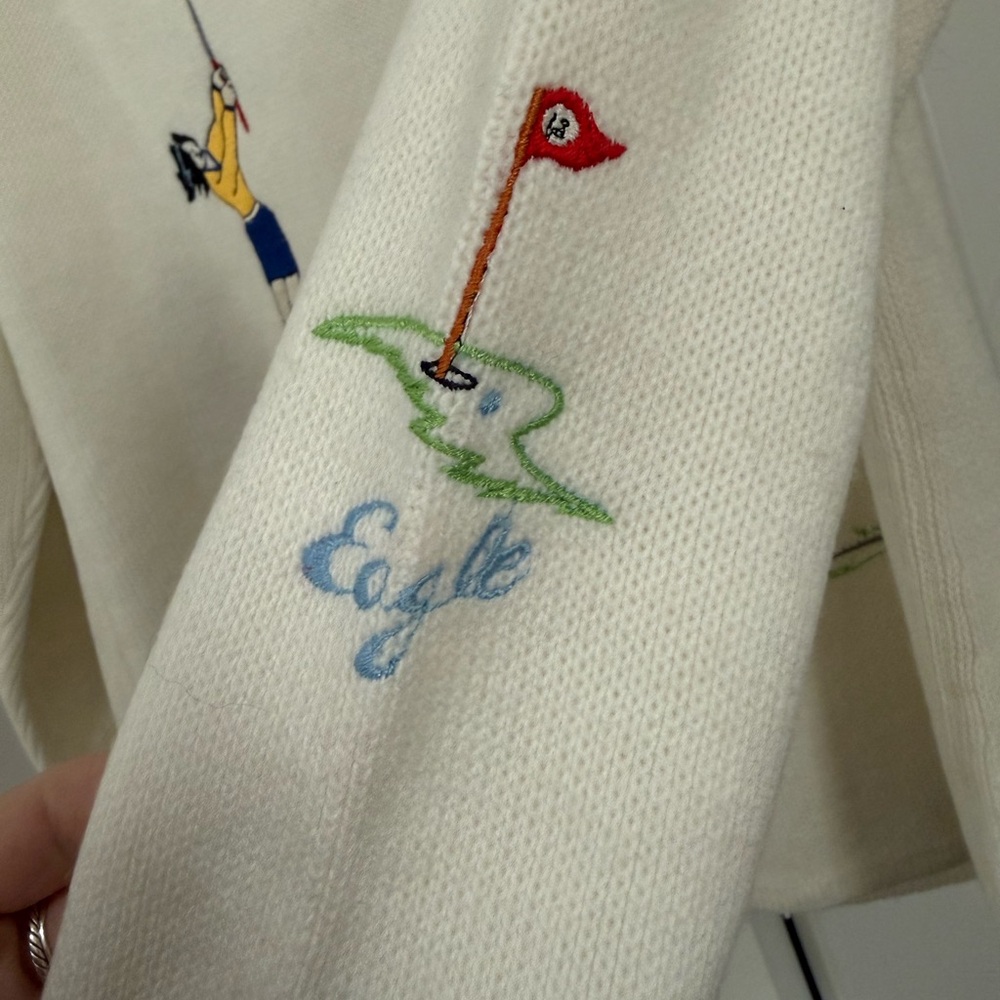 Vintage Golf Motif Button Up Cardigan by Andreno Angenti (Size XL) - Picture 7 of 8